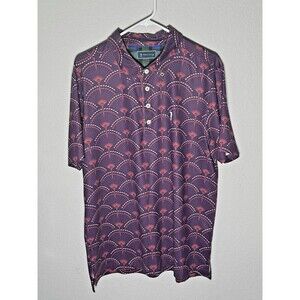 William Murray Polo Golf Shirt Sz Large Graphic Design Burgundy Pink  EUC